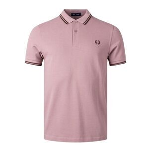 Fred Perry Mens Double Tipped Collar Polo Shirt / Dark Pink